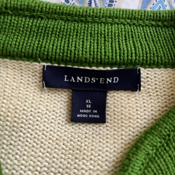 Land’s End Girls Fair Isle Full Zip Sweater, Sz: 16 (XL) - Picture 3 of 5